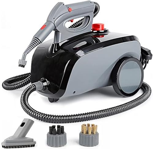 Pulitore a vapore portatile, 1500 W ad alta potenza multifunzione con 6 accessori per la pulizia profonda di pavimenti, finestre, griglie, forni e veicoli