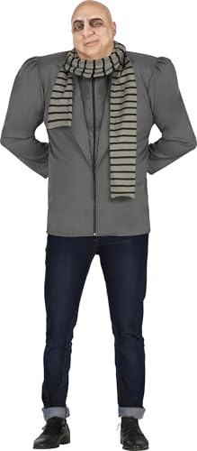 FIESTAS GUIRCA | Disfraz de Inventor Malvado para Adulto (54-56/XL) - Chaqueta, Bufanda y Hombreras - Disfraces de Villanos y Superhéroes para Fiestas de Cine, Halloween y Carnaval - Hombre - Gris