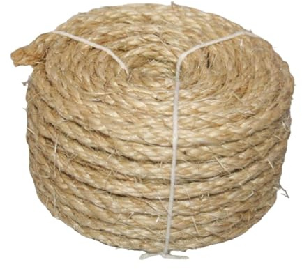 SUIOPPYUW Jute Hamparep Paket DIY Hantverk Sisalrep Hållbar Konstruktion Innovativa Kattklösprojekt Tvinnat Snöre Omslag Jute Dekoration Makramé, Linens färg, 6 mm x 15 m