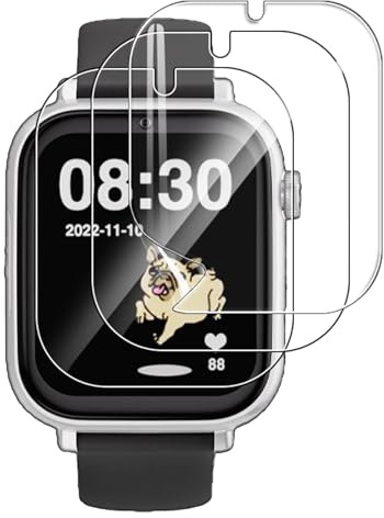 NUCNOK 3 Pack Protector Pantalla para SaveFamily SaveWatch Plus (1,72 Pulgadas),Hidrogel Film HD Transparente Flexible Película,Cobertura Completa,Sin Burbujas,Antiarañazos