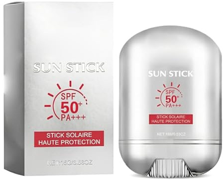 Crema Solar, Barra Solar, Sunscreen Stick, Barra de Protección SPF 50+, Para Cuidado Cutáneo Frente al Sol, Protege la Piel en Playa, Excursiones y Rutina Diaria, Hidratante, 15g