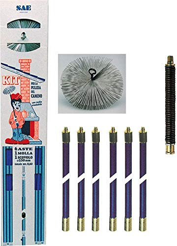 Kit da spazzacamino, scopa a molla da8,6 m, diametro: 250 mm