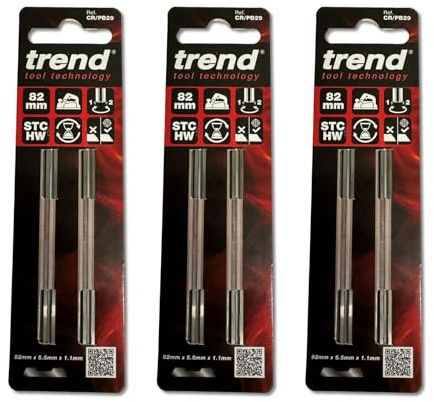 Triple Pack of Trend Planer Blade Set x 2 82mm fits Makita Dewalt Bosch - CR/PB29