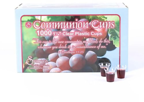 Swanson Christian Supply 101615 - Taza desechable para comunión, transparente, 1 a 0.25 pulgadas.