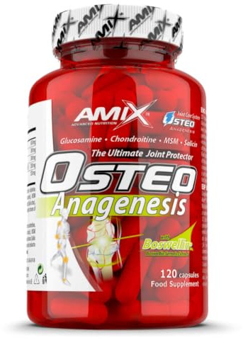 AMIX - Complemento Alimenticio - Osteo Anagenesis en Formato de 120 Cápsulas - Alto Contenido en Glucosamina y Condroitina - Ayuda a Proteger tus Articulaciones