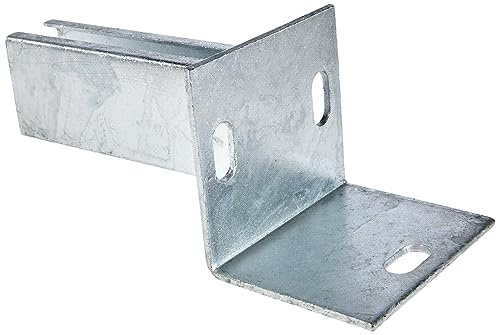 Alberts 685690 Pfostenträger für Zaunpfosten auf L-Randsteinen | zum Aufschrauben | feuerverzinkt | Platte 94 x 100 mm | für Pfosten 60 x 40 mm