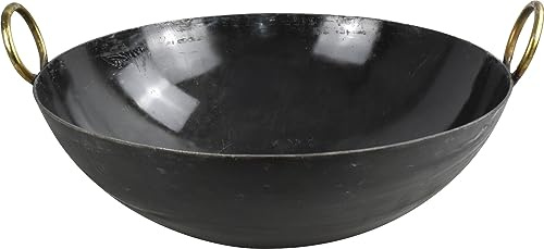 Sterling Ventures Large Heavy Duty Wok Professional Catering Street Style Iron Kadai (20)