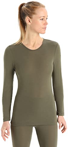 Icebreaker Clothing, Shoes & Jewelry 175 Everyday Cold Weather Base Layer Thermal Long Sleeve Crewneck T-Shirt, Loden Green, M