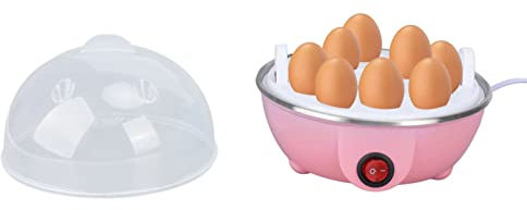 Cocedor de Huevos de Pollo, Cocedor de Huevos Eléctrico, Capacidad para 7 Huevos Hervidos, Apagado Automático(Rosa)