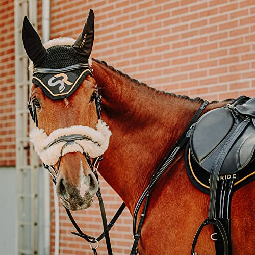 Sunride Fliegenhaube SQ - dämpft Umgebungsgeräusche, schützt vor Insekten, pflegeleicht (Full, schwarz/Gold)