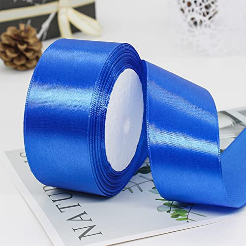 Ainmto 22m X 38mm Blau Satinband,2 Rollen Königsblau Schleifenband,Dekoration Bänder,Geschenkband Breit,Stoffband für Hochzeit