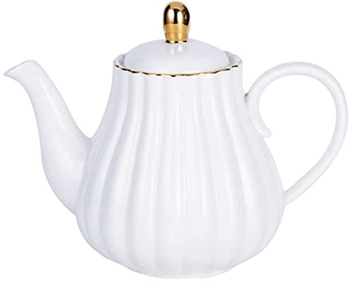 Eplze styrka porslin kaffekanna keramisk tekanna – randig design (vit)