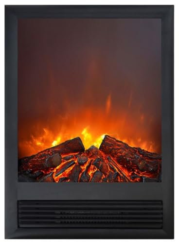 Casa Padrino cheminée électrique encastrable de Luxe Noir 47 x 20,5 x H. 66,5 cm - Cheminée LED décoration de Salon avec télécommande - Mobilier de Salon - Mobilier de Luxe