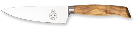 WEITZ Kochmesser 21cm, Küchenmesser aus rostfreiem Edelstahl, Chefmesser mit Griff aus Olivenholz, Solingen, Made in Germany, Ergo-Line