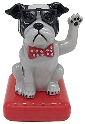 ISAKEN Auto Ornament, Solar Wackelfigur Hunde Tanzende Hund Solarbetriebene Tanzende Car Decoration Wackelhund Figur Spielzeug Solar Wackel Figur Für Die Fensterbank, Auto, Büro, Schreibtisch