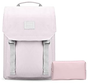 PORRASSO Laptop ryggsäck kvinnor dagväska ryggsäck för 15,6 tums bärbar dator med bagagerem förvaringsväska affärer vattentät bokväska resa ryggsäck, Lila B, M