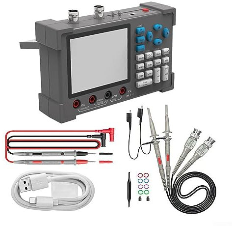 Osciloscopio Digital 3 en 1, Osciloscopio DSO3D12 250MSa/s 120MHz con 2 Canales y Pantalla de 3,2 Pulgadas, Multímetro True-RMS, Osciloscopio Profesional