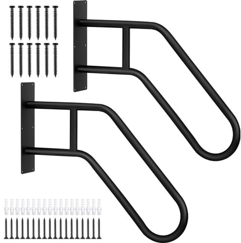 LORIER Pasamanos Metalicos,Pasamanos para Exteriores,Portal para 1-3 Escalón Barandilla de Escalera Entrada Jardín,Pasamanos de Pared,Barandilla para Escaleras,Exterior E Interior