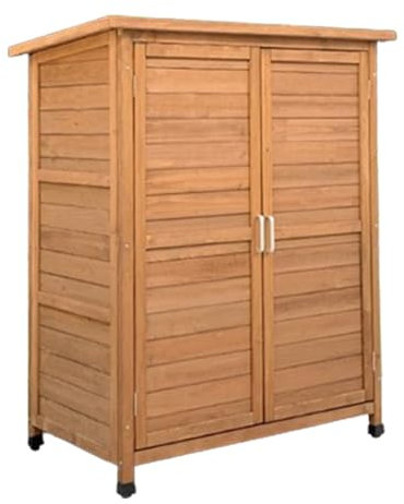 Cobertizo De Jardín, Cobertizo De Madera para Jardín con Techo Impermeable, Cobertizo para Herramientas De Exterior con Parte Superior Galvanizada Y Dos Estantes para Herramientas De Jardín O Accesori