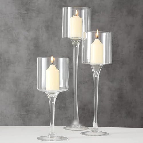 Centro Tavola Moderno Candele Galleggianti Vasi Confettata Candelabri Di Vetro Tè Leggeri Sposi Matrimoni Nuziali Uragano Alto Elegante Cenare Party Home Adecor Tavolo Feste Varie(1 Set Large)