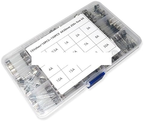 150PCS-15Kinds 6 * 30 Fast-blow Glass Tube Fuses Car Glass Tube Fuses Assorted Kit 6X30 With Box Fusiveis 0.1A-30A Household Fuses EKFBQBGW