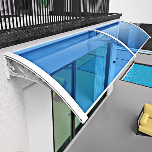 Außen-Terrassentür-Fenstermarkise, Polycarbonat-Abdeckung mit Aluminiumrahmen für Sonnen- und Regenschutz