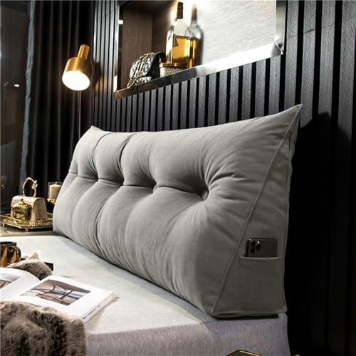 Generico Cuscino Schienale Divano Cuscino A Cuneo Triangolare Cuscino da Lettura Cuscino Morbido per Il Posizionamento del Divano Lombare A Cuneo Sostegno per Camera Divano Letto,002,60 * 50 * 20cm