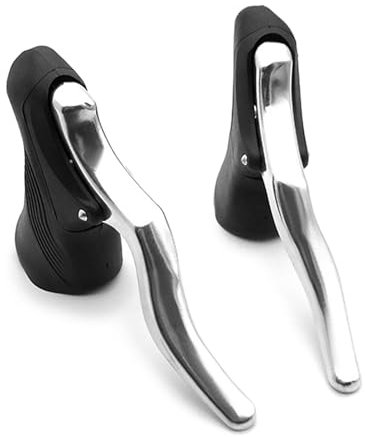 ZJchao 6.4 * 3.3in Fahrrad Bremshebel, Fahrradbremsen, Bremsgriff aus Aluminiumlegierung Fahrradbremshebel für die Meisten Fahrräder Rennräder und Mountainbikes Für 22,2–23,8 mm Durchmesser (Silber)