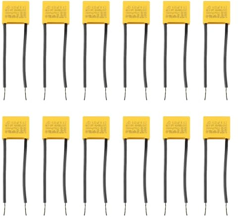 12 Stück Led Entstörer Kondensator, Sicherheits Kondensatoren 0.22uF 275V X2, Entstörkondensator, Interferenz, Unterdrückungskondensatoren, geeignet für hohe Dichte PCB, LED-Lampen Blink Signallichter