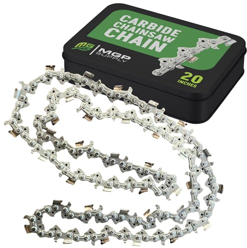 20in Carbide Semi-Chisel Chainsaw Chain Loop | 3/8in | .050 Gauge | Fits Stihl, Oregon, and Husqvarna Chainsaws (72 Drives for 20 Bar)