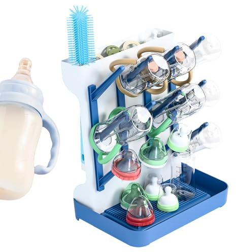 Hogvinnatil Babyflaschen Trockenstange, Trockenständer für Babyflaschen | Vertikale Flaschen trocknende Rack | Vertikaler Trocknerhalter mit großer Kapazität für Pumpenteile, Drehwerkzeugnippel