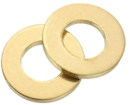 QUARKZMAN Rondelles Metal M12, 8 Pièces 12mm ID x 24mm OD x 2.5mm Hauteur Rondelles Plates en Laiton, Bagues de Montage pour Vis, Boulons, Écrous, Accessoires, Charnières de Porte