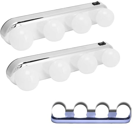 HERCHR 2pcs LED -Waschtischlichter für Spiegel, tragbares Make -up licht kabelloser LED -Eitelkeitsspiegel Wandlampen -Kit -Lampen für Wohnzimmer Badezimmer Schminktisch