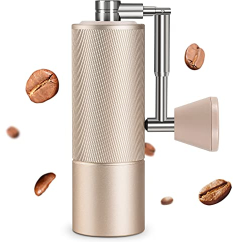 TIMEMORE Manual Coffee Grinder Chestnut C2 FOLD, Foldable Handle, Stainless Steel S2C Conical Burr, Adjustable Grind Setting, Espresso French Press Pour Over Coffee, Gold