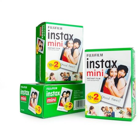 Fujifilm Mini Film : 60 photos au total (20 feuilles x 3) – Multipack pour appareils photo instantanés Fujifilm