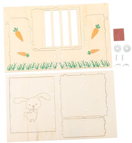 Supvox Holzfuttertrog für Kaninchen Futterständer für Haustiere mit Gras Einfach zu Reinigen Großes Fassungsvermögen Sicher und Langlebig