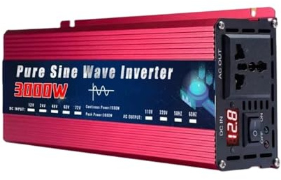 Onda Sinusoidale Convertitore Corrente Inverter A Onda Sinusoidale Pura 12V 220V 110V 2000W 5000W CC A CA Convertitore Tensione Alimentazione Portatile Inverter Solare(12V,110V 60HZ_3000W)