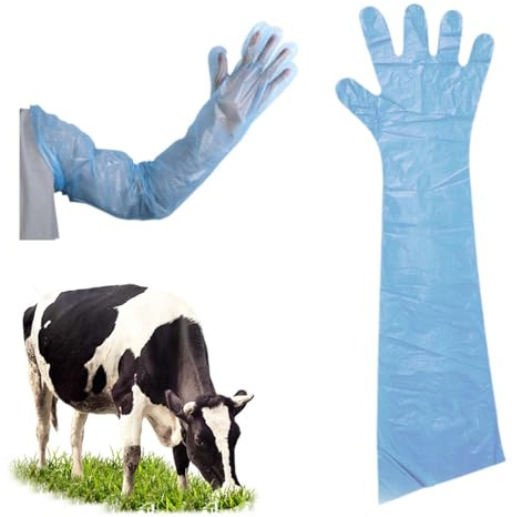 100 piezas Guantesveterinarios larga, GuanteVeterinario, Guanteselásticos para inseminación de ganado, Guantesveterinarios extra largos, 90 cm, para inseminación artificial, examen veterinario