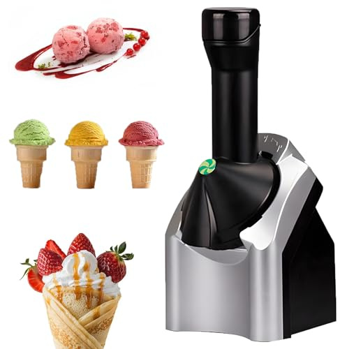 Machine à glace aux fruits surgelés, sans BPA, 200 W, pour friandises sans produits laitiers, yaourt glacé et sorbet, machine à desserts DIY adaptée à la maison et aux enfants