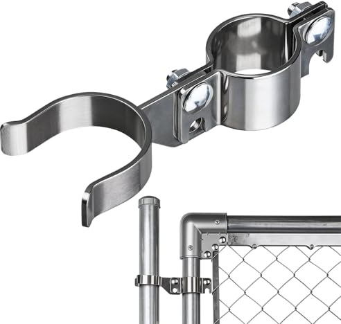 EPCEE 1-5/8 x 1-7/8 Chain Link Gate Latch Heavy Duty Stainless Steel Fence Gate Fork Latch Hardware with Padlock Hole 1pcs