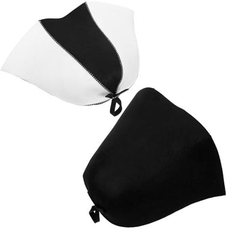 BESPORTBLE 2pcs Felted Sauna Hats for Men and Women, Black and Black-white 6pcs Design, Heat Protection Caps for Banya Spa Steam Room, Reusable Bath Shower Caps