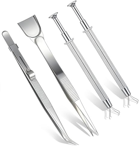 4Pcs Food Tweezers for Cake Decorating, Piercing Ball Grabber Tools, Claw Pen Kitchen Tweezers for Cooking Piercing Grabber, Sprinkles Spoon for Cake Cookie Cupcake Decorating