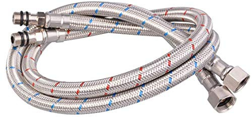 Xcel Home™ 2X M10 (10mm) x 1/2 BSP (500mm) Flexible Tap Connectors | DIY Replacement Flexi Pipes Tails for Boilers Sinks & Basins | Rust, Corrosion, & Stainless Steel Braided Flexible Hoses