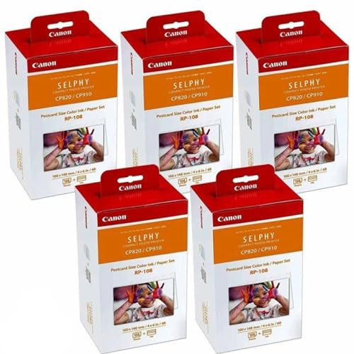 Canon de Tinta de Color/Set de Papel, Compatible con Impresora Selphy CP910/CP820/CP1200