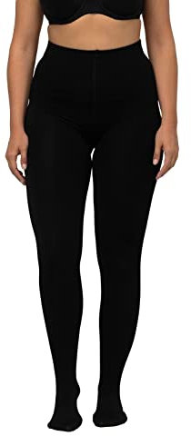 Ulla Popken Dam Large Sizes Thermal Tights 713904 Strumpbyxor, Svart, 3XL