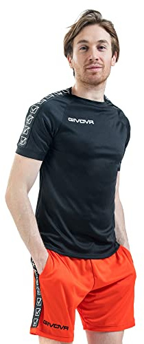 Givova Poly Band - Maglietta a Maniche Corte Unisex - Adulto, Nera, S
