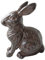 Dehner Dekofigur Hase, ca. 18,5 x 15 x 10,4 cm, Gusseisen, braun