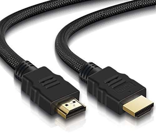 GLCON HDMI Kabel 3meter Geflecht Ultra HD HDMI 2.0 High Speed 18Gbps 4k@60Hz HDMI A auf HDMI A Lead mit Audio Rückkanal Kompatibel mit DVD/Blue-ray Player/Sky box/PS5/Switch/TV/Home Theater