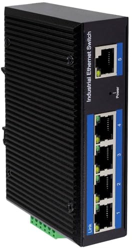 LogiLink NS200P Commutateur Ethernet Industriel Fast Ethernet 5 Ports 10/100 Mbps avec PoE (Power Over Ethernet)