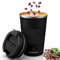 MOMSIV Coffee Cup, Insulated Coffee Cup with Leakproof Lid, Non-Slip Vacuum Reusable Stainless Steel Eco-Friendly Travel Office Mug for Hot and Cold Water Coffee and Tea, 380ml/13oz(Black)